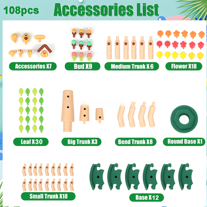 Bloom & Build Garden Tree Set – 108 Pcs Educational Toy (Ages 3–9)