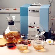 7-Piece Glassware Set with 1300ml Jug and 6 Round 350ml Glass Cups