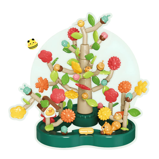Bloom & Build Flower Tree Educational Toy Set – 108 Pieces with Storage Box

