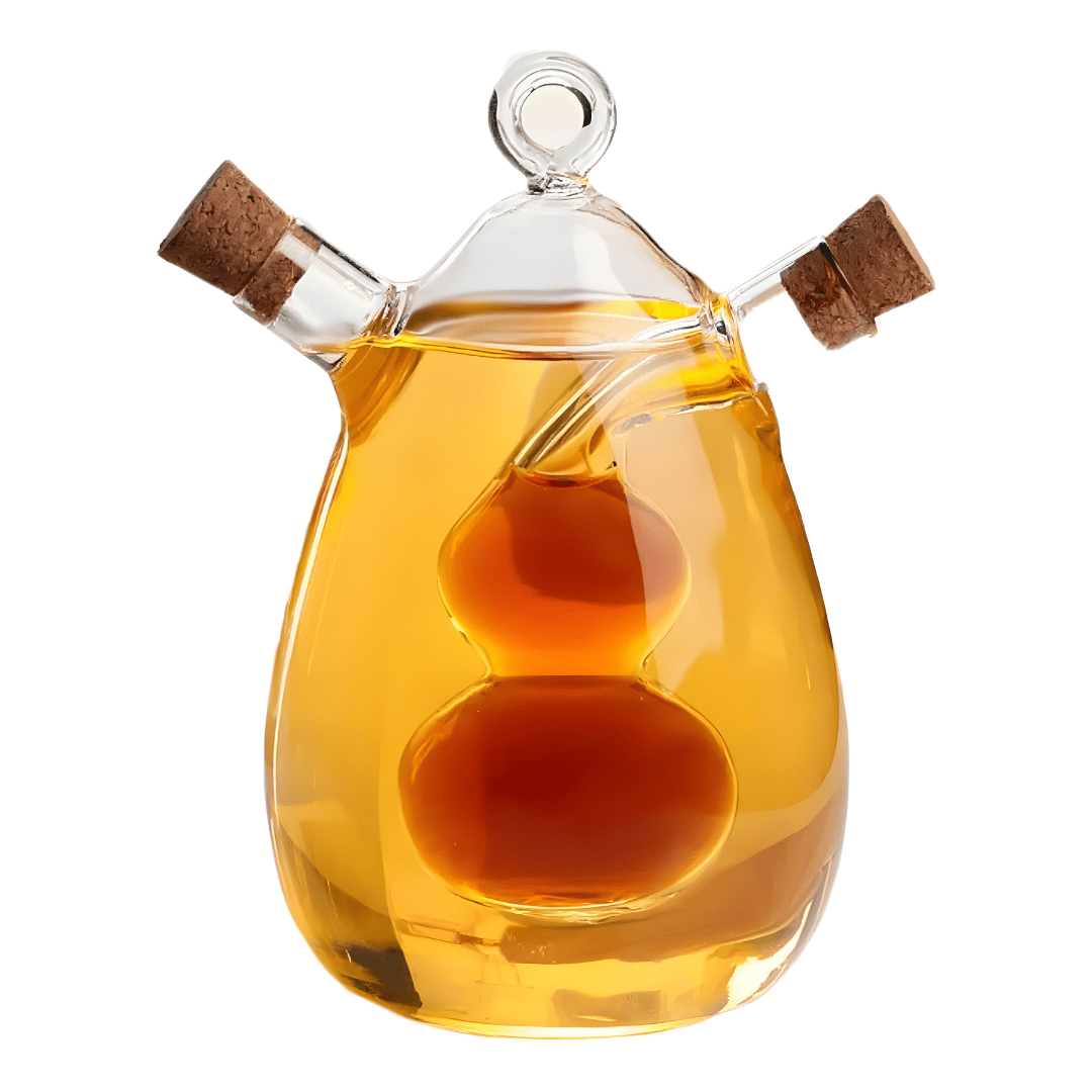 Dual glass oil and vinegar dispenser bottle with corks – 350ml – available in Beirut Lebanon