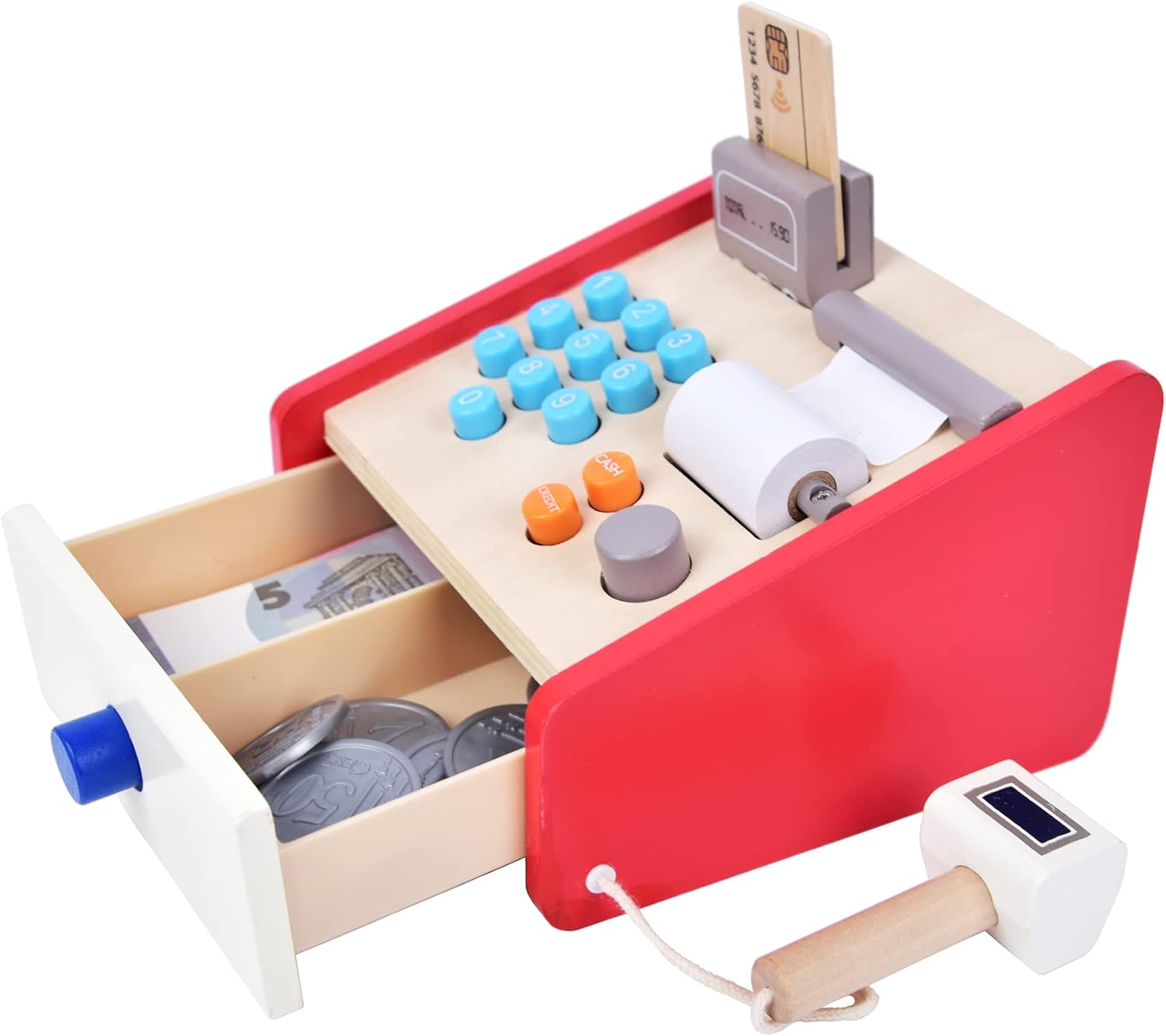 Wooden Cash Register For Kids 3 Years +