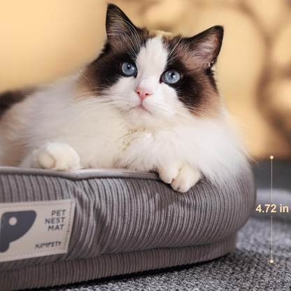 Soft Calming Cat Bed , Washable Cover , Anti-Slip Bottom