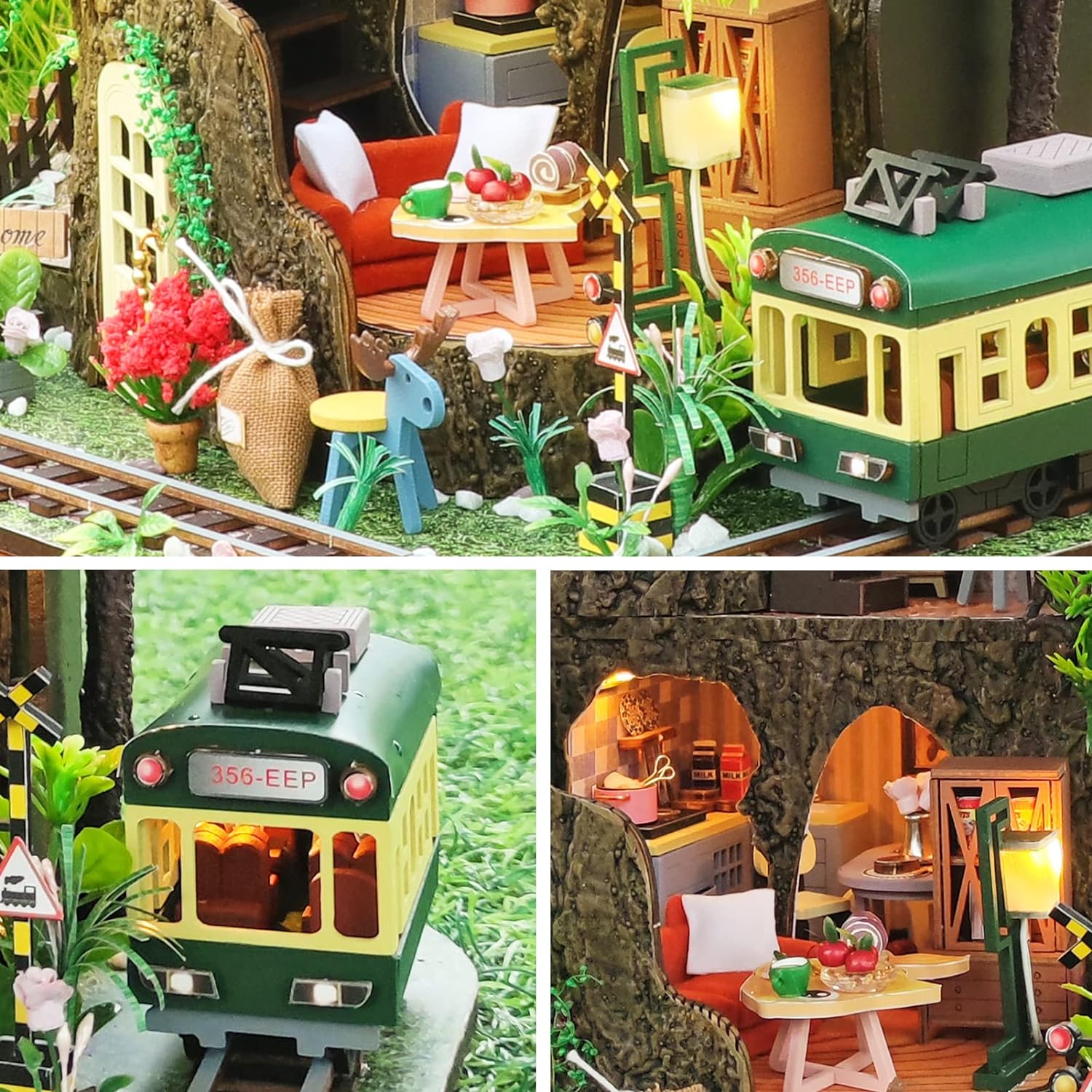 DIY Forest Secret House Miniature Kit with Furniture And LED Light