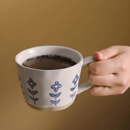 Handmade crude pottery mug 360ml with rustic porcelain finish – ideal for hot drinks in Beirut Lebanon
