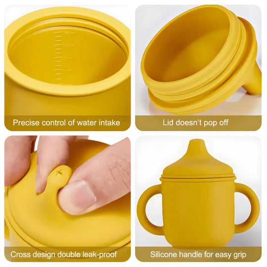 كوب شرب من السيليكون المقاوم للتسرب والخالي من مادة BPA، 150 مل