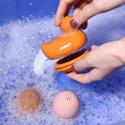 Premium Silicone Animal Bath Toy Set