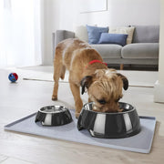 Stainless steel 700ml dog bowl with anti-slip rubber base, available in Beirut Lebanon