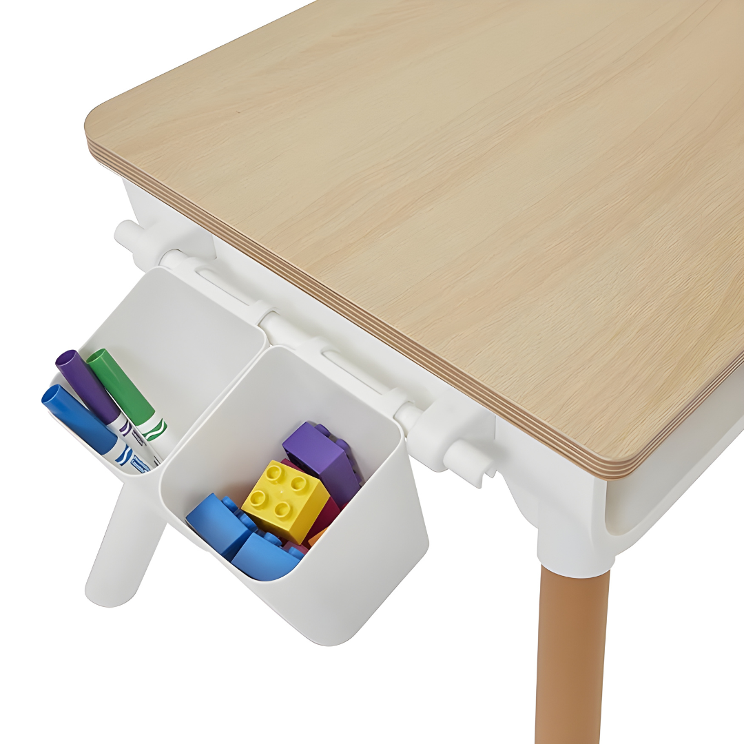 Height Adjustable Wooden Table and Chair Set