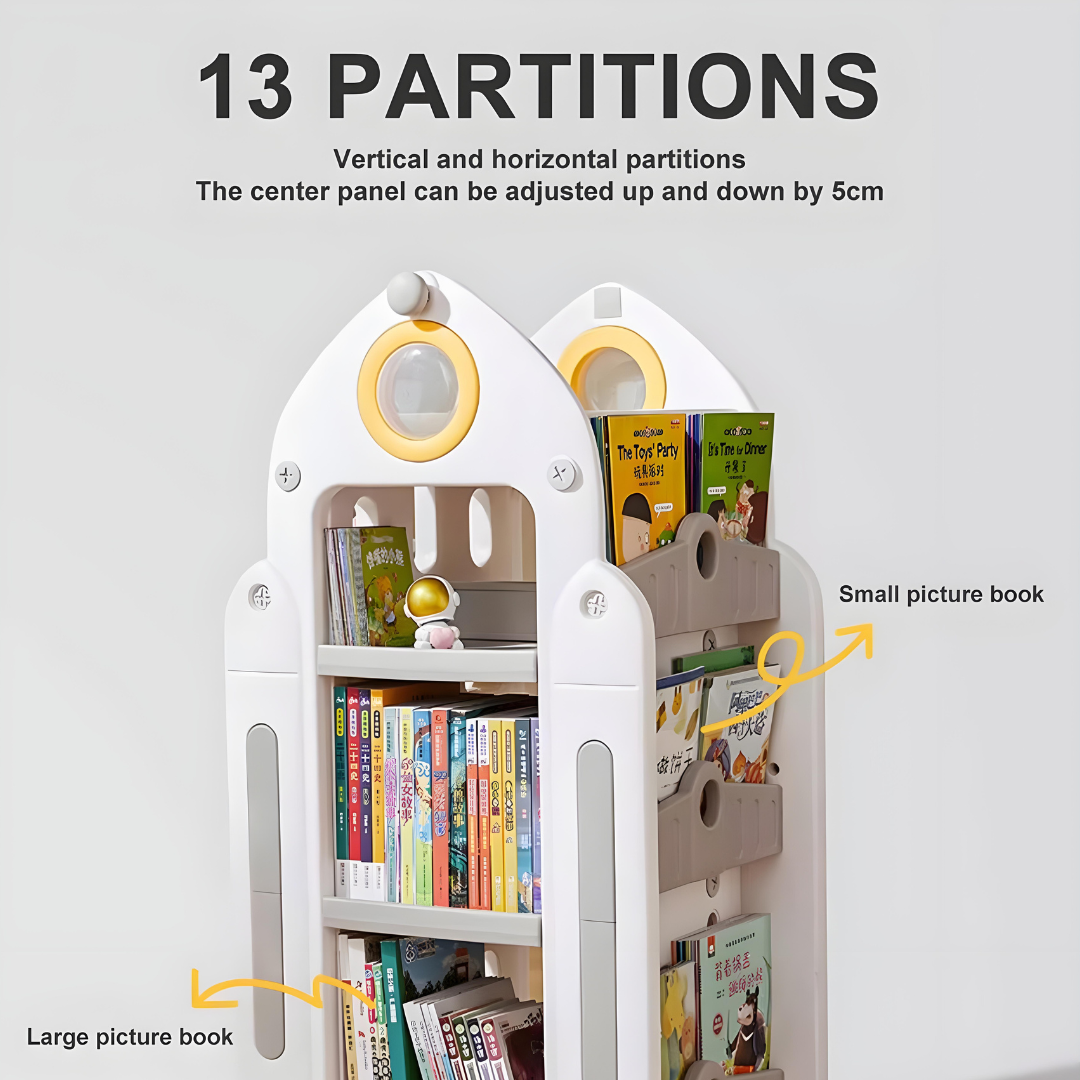 Premium HDPE Plastic Kids Rotating Bookshelf