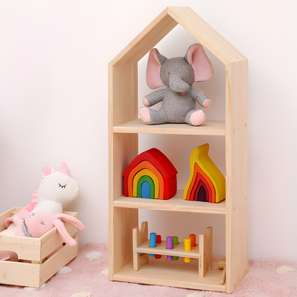 Eco-Friendly Wooden Kids Bookcase and toys  Organizer