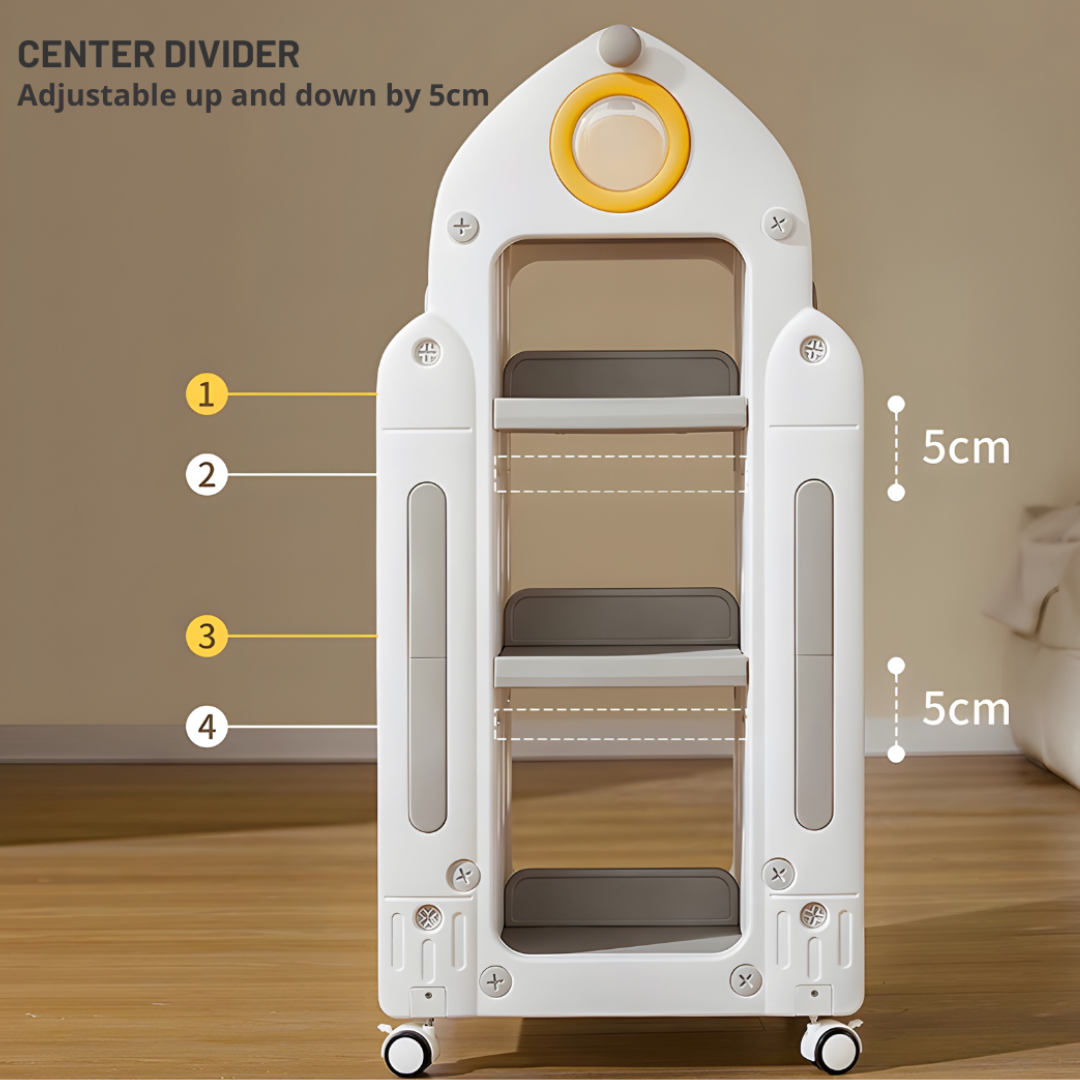 Premium HDPE Plastic Kids Rotating Bookshelf