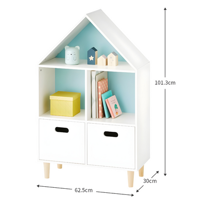 Modern House Bookshelf with Storage for Kids