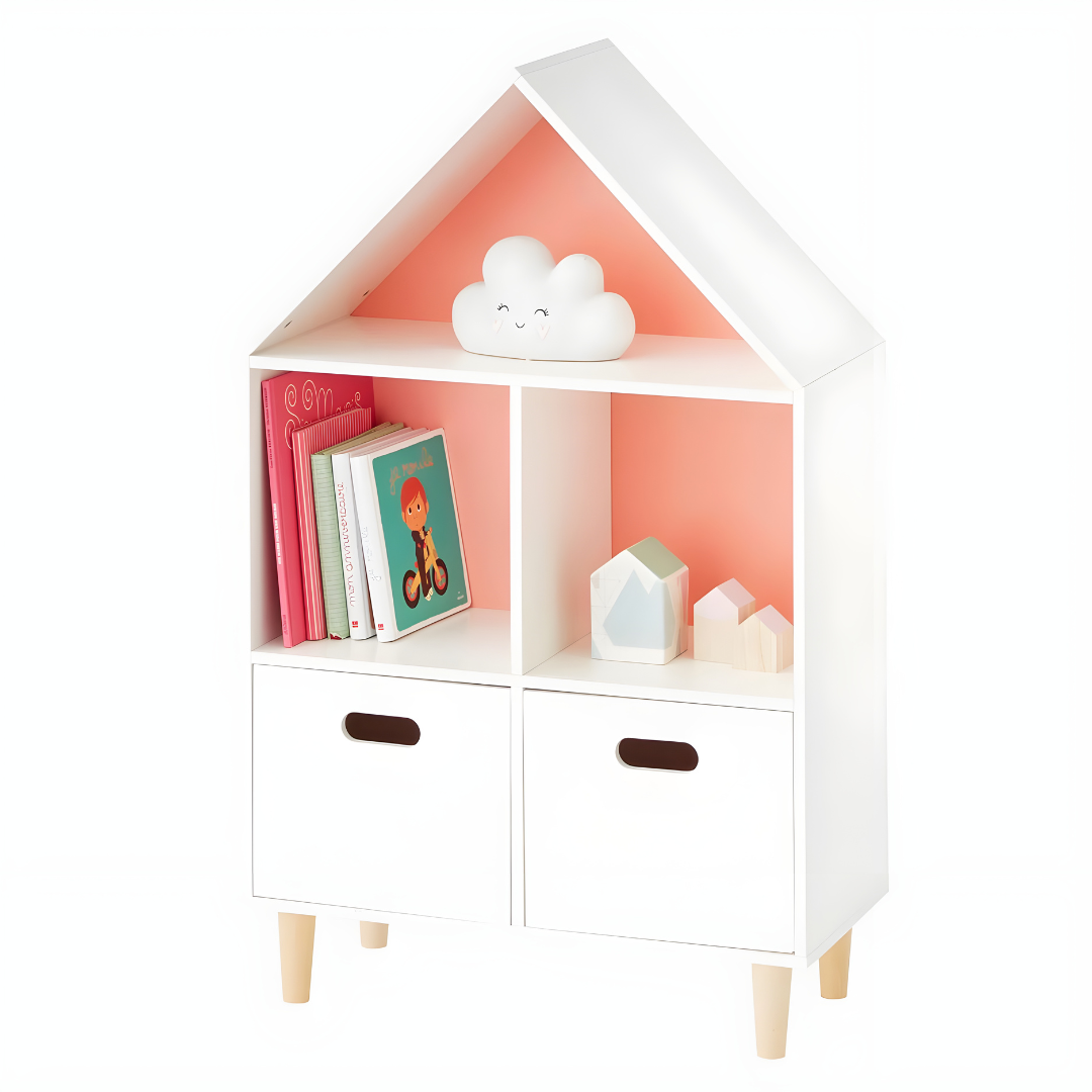 Modern House Bookshelf with Storage for Kids