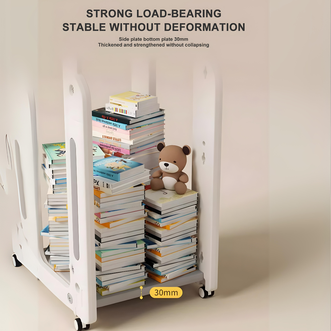 Premium HDPE Plastic Kids Rotating Bookshelf