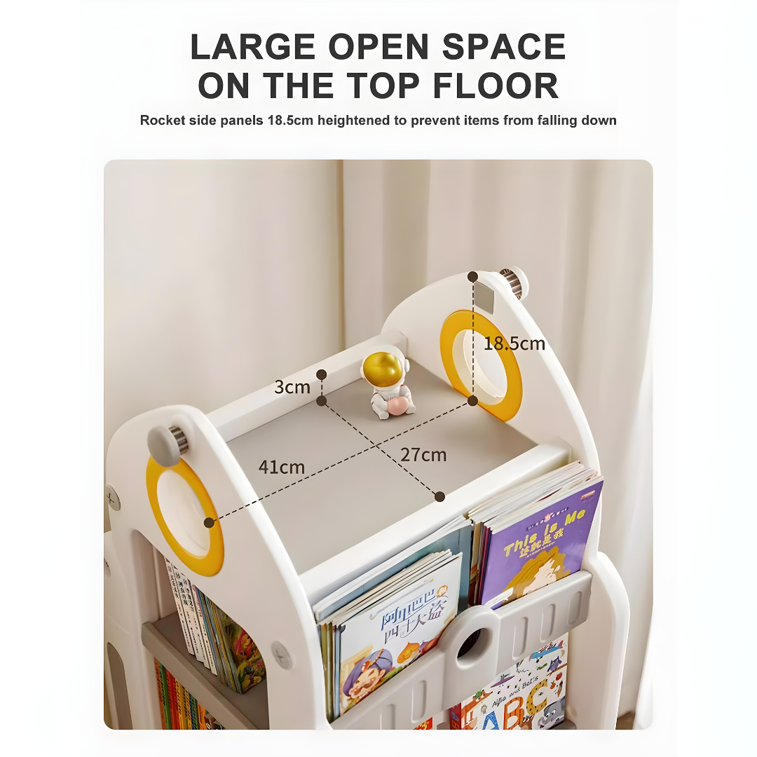 Premium HDPE Plastic Kids Rotating Bookshelf