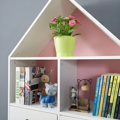 Modern House Bookshelf with Storage for Kids