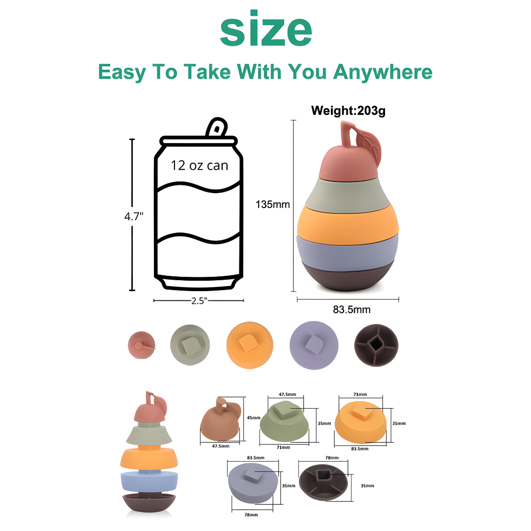 BPA-Free Silicone Pear Stacking Toy