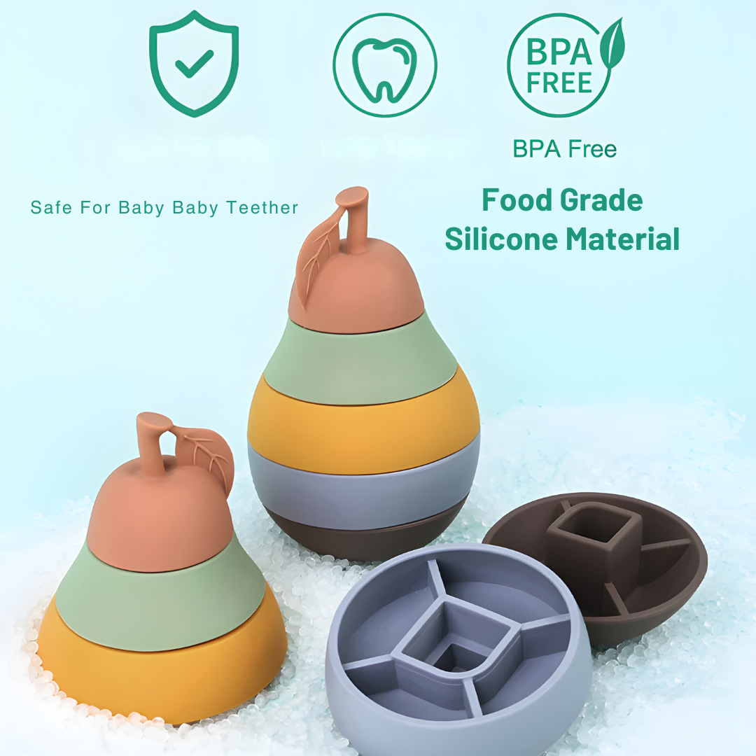 BPA-Free Silicone Pear Stacking Toy