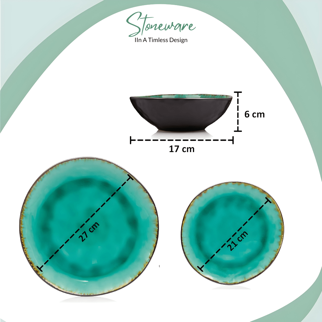 Sänger Palm Beach 12-piece turquoise ceramic dinnerware set for 4 people