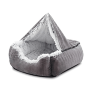 Hooded dog bed with blanket for small and medium breeds – soft faux fur – Beirut Lebanon