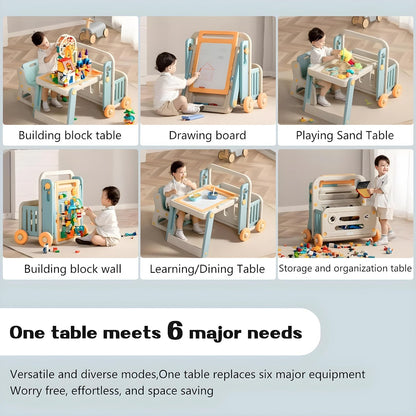 Kindergarten 6 In 1 Multifunctional Children's Building Table