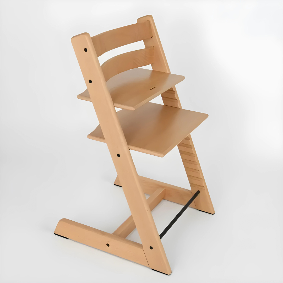 Beech Wood Adjustable Baby High Chair With Full Accessories