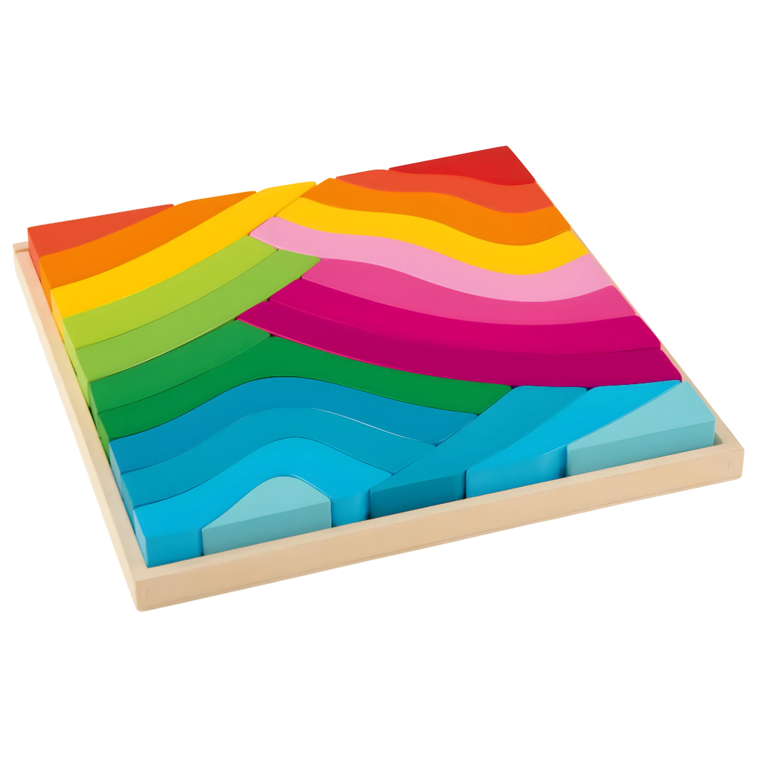 Playtive Wooden Box With Rainbow Puzzles 23 Pieces