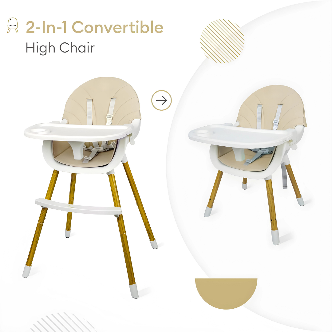 2-in-1 Baby High Chair With Steel Legs