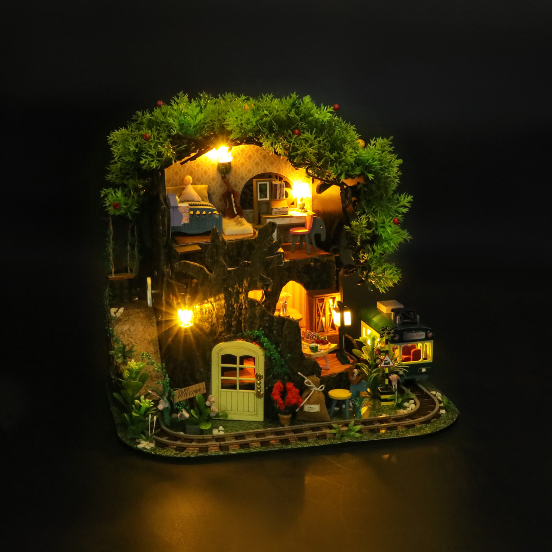 DIY Forest Secret House Miniature Kit with Furniture And LED Light