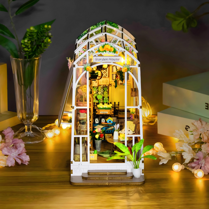 DIY Beautiful Garden House Miniature Kit With LED Light