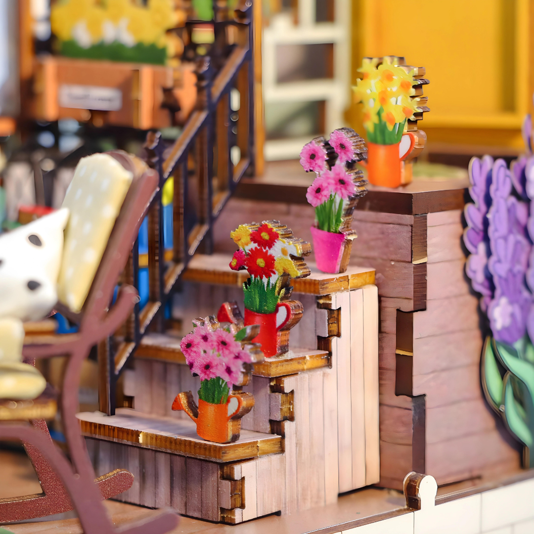 DIY Beautiful Garden House Miniature Kit With LED Light