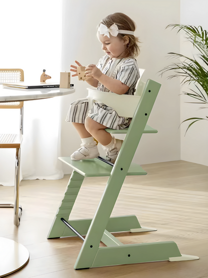 Beech Wood Adjustable Baby High Chair With Full Accessories