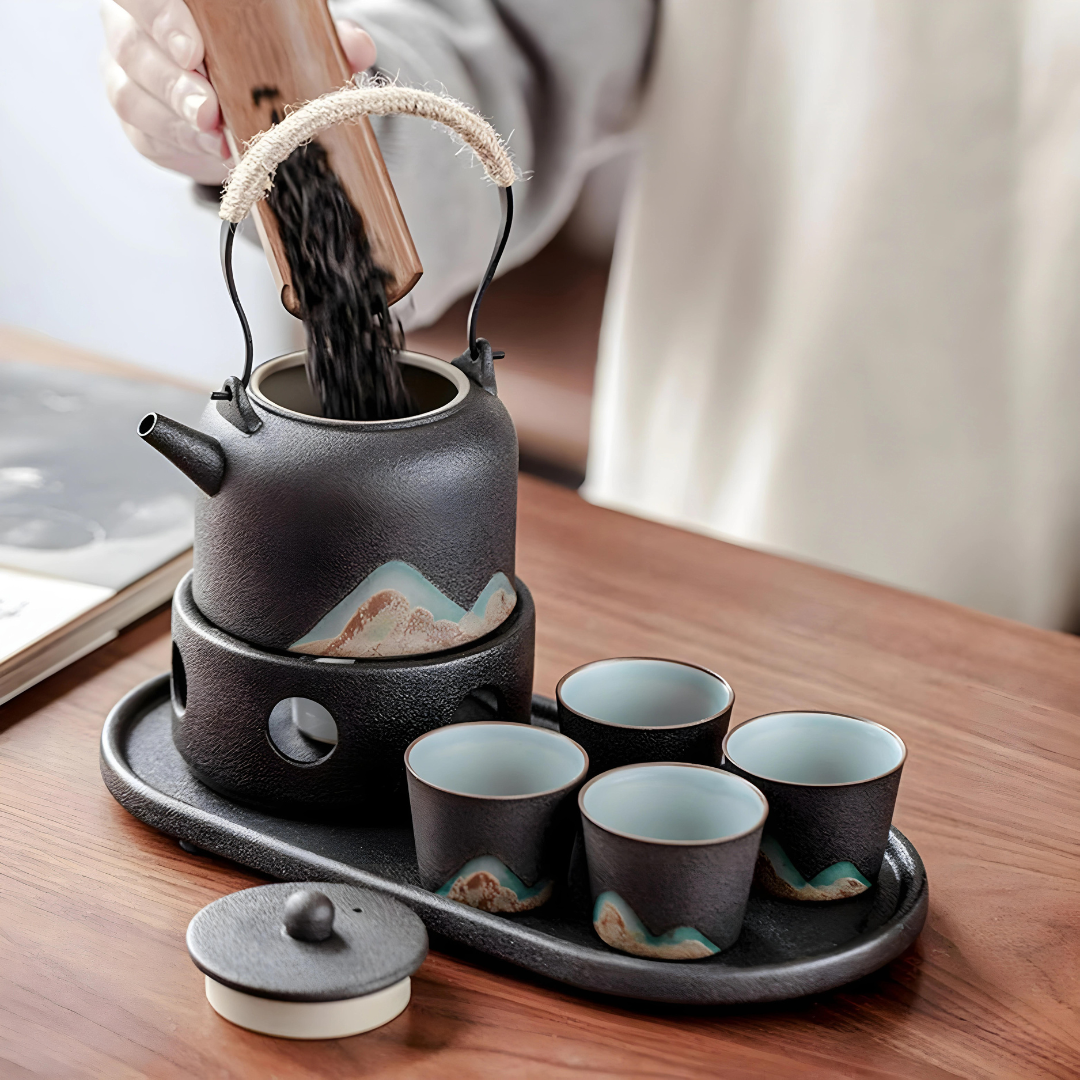 Premium Chinese Coarse Pottery Kung-fu Tea Set