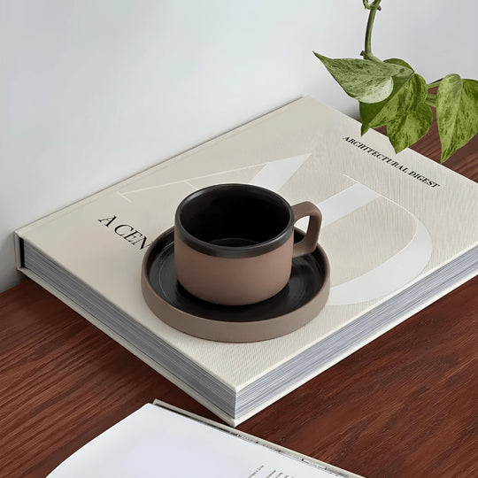 Prachtige aardewerk koffiekopjesset 250 ml