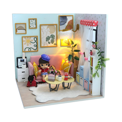 DIY A Ray Of Sunshine Miniature Kit with Furniture And LED Light