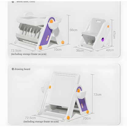 Adjustable Premium HDPE Multifunction Desk: Creative Play & Study