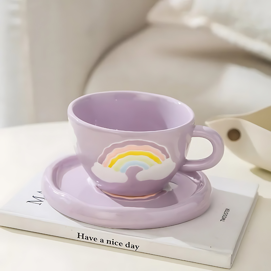 Hand-painted Rainbow Ceramic Coffee Mug 250ML