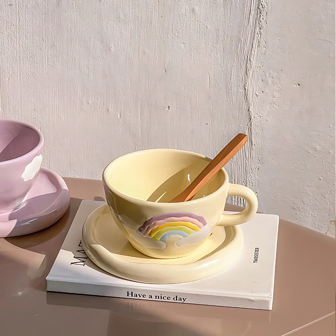 Hand-painted Rainbow Ceramic Coffee Mug 250ML