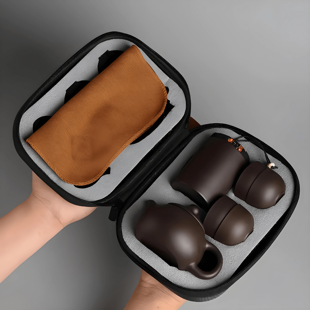 Portable travel tea set with teapot, cups & carrying case – Beirut Lebanon