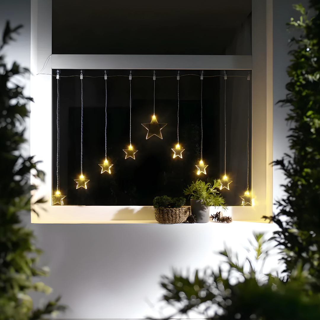 MELINERA Five Pointed Stars LED Curtain Light