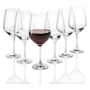 Set of 6 Ernesto red wine glasses 621ml made of crystal glass, elegant timeless design, durable, scratch-resistant and dishwasher safe.