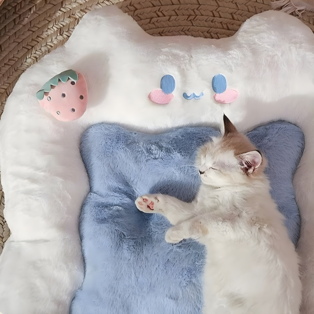 Plush Cotton Pet Bed for Cozy Comfort