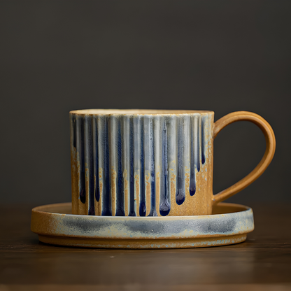 Retro Stripe Japanese Style Ceramic Mug 250ML