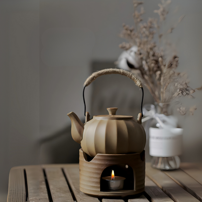 Stoneware Teapot with Candle Warmer Set 330ML