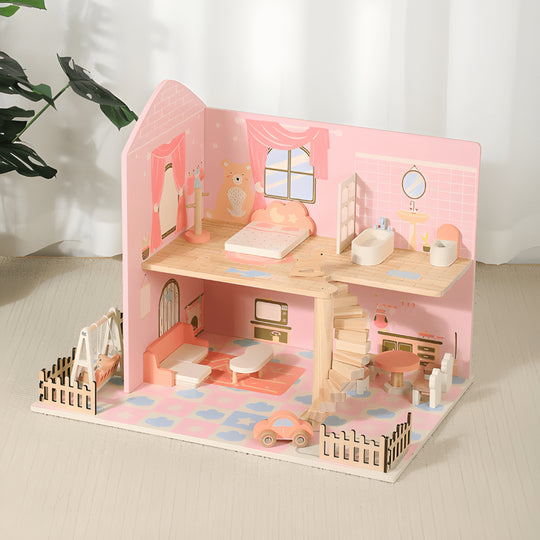 Houten Prinsessenmode Poppenhuis met Accessoires 3 Jaar +