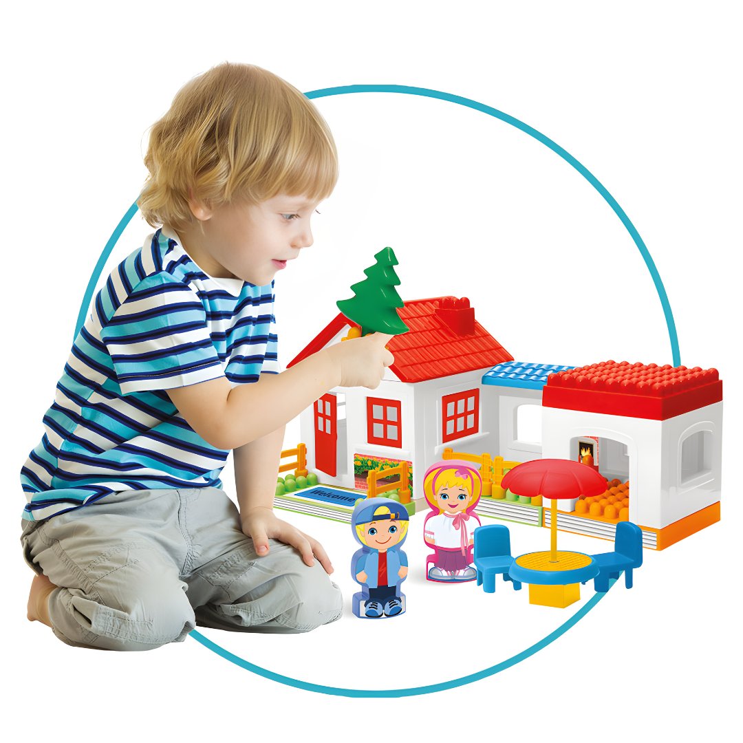 Toy Single Story House Blocks 36 Pieces