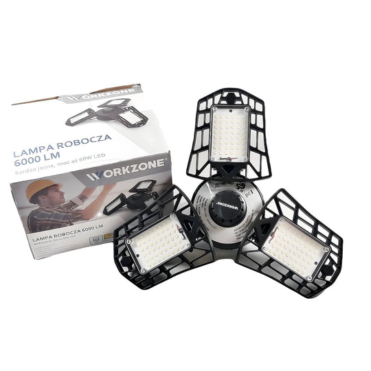 Werklamp Spotlight Draaibare LED Panelen E27 Fitting Zwart