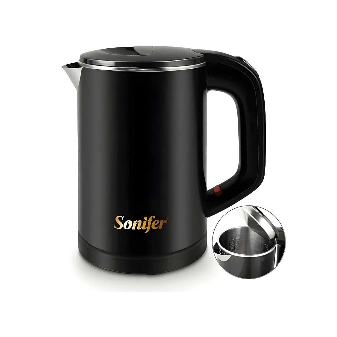 Sonifer Electric Kettle 0.6L – 800W Stainless Steel | Rapid Boil & Travel Friendly