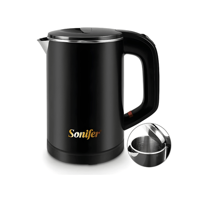 Sonifer Electric Kettle 0.6L – 800W Stainless Steel | Rapid Boil & Travel Friendly