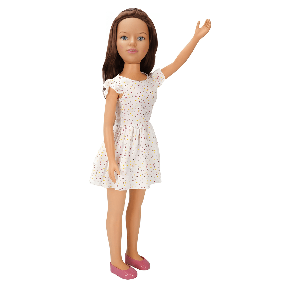 Clara 80cm walking doll with polka dot dress or denim outfit – Beirut